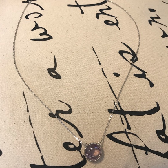 Anthropologie Pink Amethyst Pendant Necklace - Picture 2 of 4